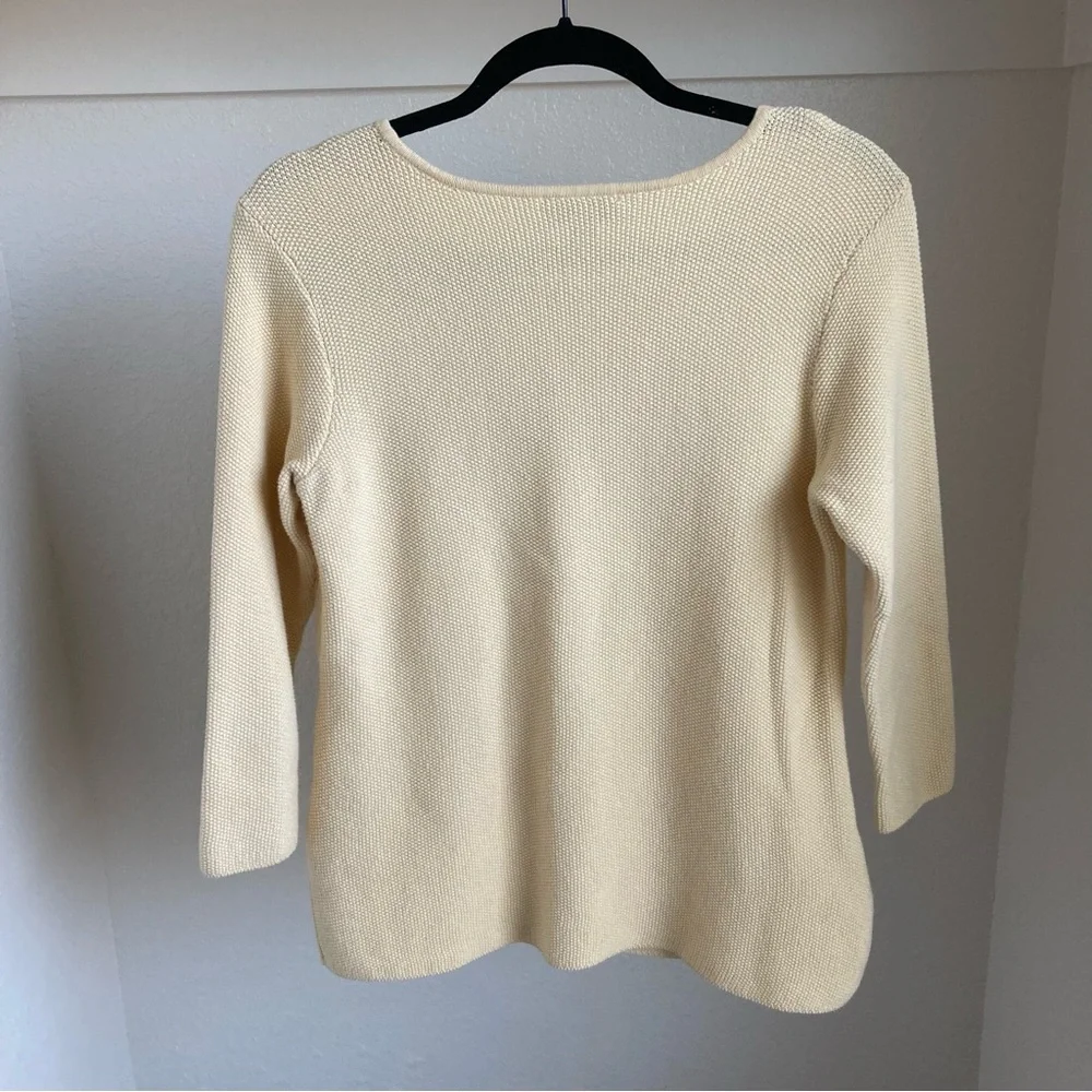 Appleseed’s Light‎ Butter Yellow Knit Sweater 100% Cotton Boho Hipster Medium
